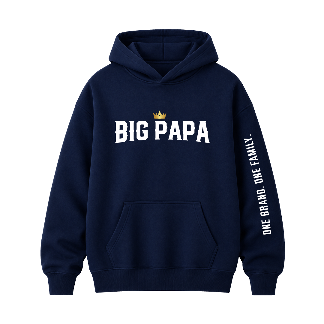 Big Papa Blue Plain Hoodie